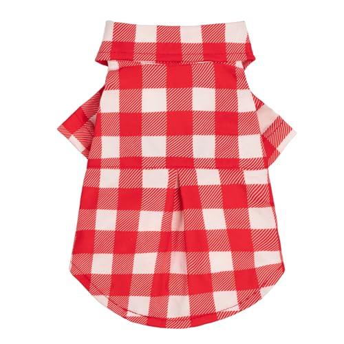 Fitwarm Kariertes Hunde-Shirt, tropische Sommerkleidung für kleine Hunde und Jungen, Haustier-Outfit, Rot, Weiß, Größe L Fitwarm Kariertes Hunde-Shirt, tropische Sommerkleidung für kleine Hunde und Jungen, Haustier-Outfit, Rot, Weiß, Größe L von Fitwarm
