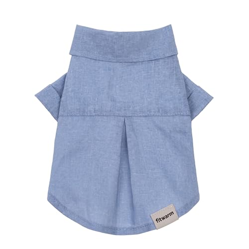 Fitwarm Leinen-Hunde-Shirt, atmungsaktive Sommerkleidung für kleine Hunde und Jungen, Haustier-Outfit, Hellblau, Größe M Fitwarm Leinen-Hunde-Shirt, atmungsaktive Sommerkleidung für kleine Hunde und Jungen, Haustier-Outfit, Hellblau, Größe M von Fitwarm