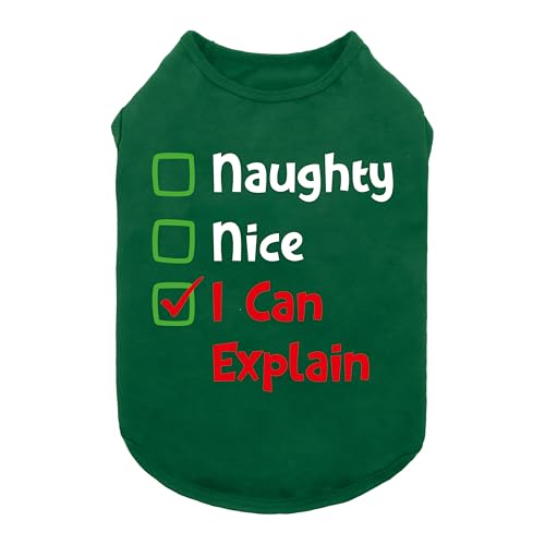 Fitwarm Naughty or Nice Christmas Dog Shirt, Dog Christmas Outfit for Small Dogs Boy Girl, Funny Doggy Tshirt, Pet Outfit, Green, Red, White, XXL Fitwarm Naughty or Nice Christmas Dog Shirt, Dog Christmas Outfit for Small Dogs Boy Girl, Funny Doggy Tshirt, Pet Outfit, Green, Red, White, XXL von Fitwarm