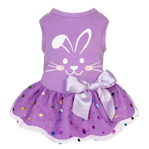 Fitwarm Osterhasen-Hundekleid, Urlaubs-Hundekleidung für kleine Hunde und Mädchen, Haustier-Oster-Outfit, Lila, Weiß, Größe XS Fitwarm Osterhasen-Hundekleid, Urlaubs-Hundekleidung für kleine Hunde und Mädchen, Haustier-Oster-Outfit, Lila, Weiß, Größe XS von Fitwarm