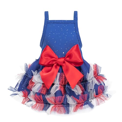 Fitwarm Patriotisches glitzerndes Tutu-Kleid für Hunde, 4. Juli, Outfit für kleine Hunde und Mädchen, festliche Haustierkleidung, Rot, Weiß, Blau, Größe L Fitwarm Patriotisches glitzerndes Tutu-Kleid für Hunde, 4. Juli, Outfit für kleine Hunde und Mädchen, festliche Haustierkleidung, Rot, Weiß, Blau, Größe L von Fitwarm