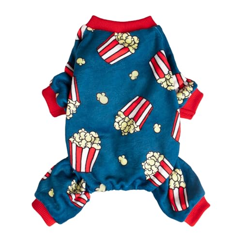 Fitwarm Popcorn Hunde-Pyjama, lustige Hundekleidung für kleine Hunde, Jungen, Mädchen, Fleece-Einteiler mit Füßen, Blau, Rot, Weiß, Gelb, Größe M Fitwarm Popcorn Hunde-Pyjama, lustige Hundekleidung für kleine Hunde, Jungen, Mädchen, Fleece-Einteiler mit Füßen, Blau, Rot, Weiß, Gelb, Größe M von Fitwarm
