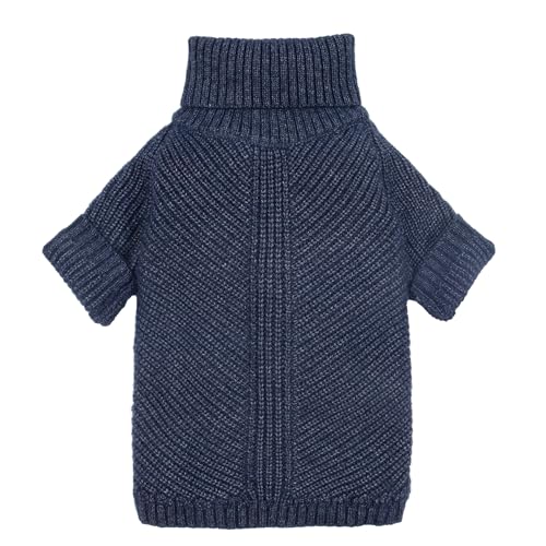 Fitwarm Rollkragenpullover für Hunde, Thermo-Winterkleidung für kleine Hunde, Jungen und Mädchen, gemütlicher Pullover für Hunde, Hundepullover, Haustier-Outfit, marineblau, Größe S von Fitwarm