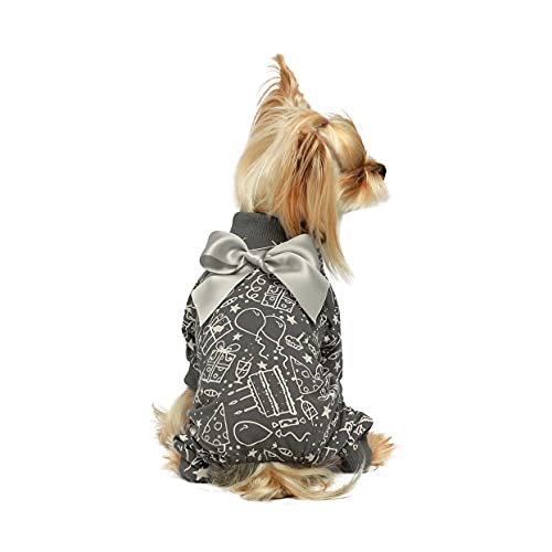 Fitwarm Schlafanzug für Hunde und Katzen, 100 % Baumwolle, Gr. XS, Schwarz von Fitwarm