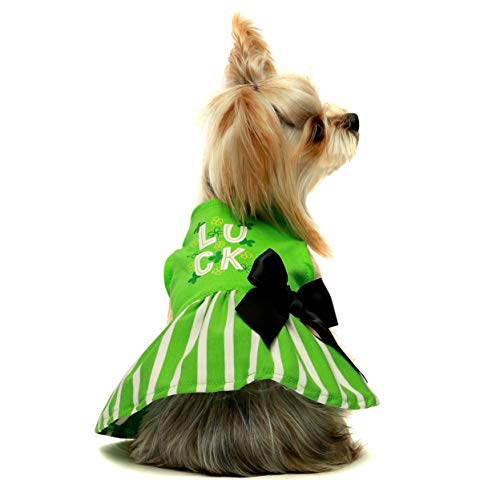 Fitwarm St Patricks Day Green Day Hundekleidung Urlaub Festival Hundekleider Welpenparty Kostüme Doggie Shirts Katze Outfits Grün XXS von Fitwarm