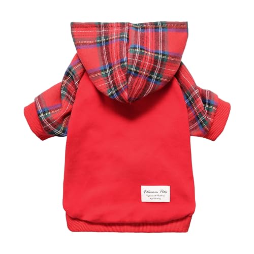 Fitwarm Tartan Plaid Hund Hoodie Hundekleidung für kleine Hunde Mädchen Junge Haustier Sweatshirt mit Kapuze Katze Winter Outfit Rot Grün XS Fitwarm Tartan Plaid Hund Hoodie Hundekleidung für kleine Hunde Mädchen Junge Haustier Sweatshirt mit Kapuze Katze Winter Outfit Rot Grün XS von Fitwarm