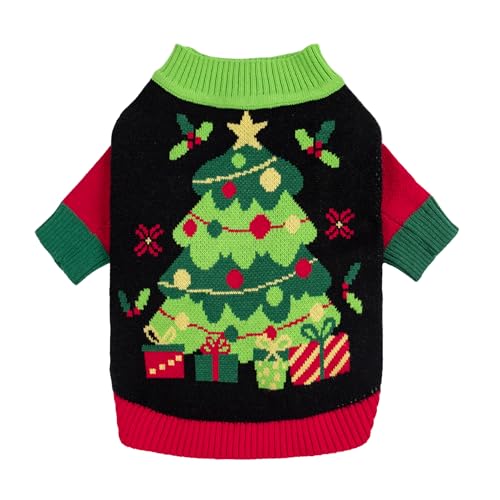 Fitwarm Thermo-Hundepullover für kleine Hunde, Jungen, Mädchen, Weihnachtsoutfit für kleine Hunde, Jungen, Mädchen, Weihnachtsanzug, Hundepullover, Urlaubs-Haustierbekleidung, Schwarz, Rot, Grün, Fitwarm Thermo-Hundepullover für kleine Hunde, Jungen, Mädchen, Weihnachtsoutfit für kleine Hunde, Jungen, Mädchen, Weihnachtsanzug, Hundepullover, Urlaubs-Haustierbekleidung, Schwarz, Rot, Grün, von Fitwarm