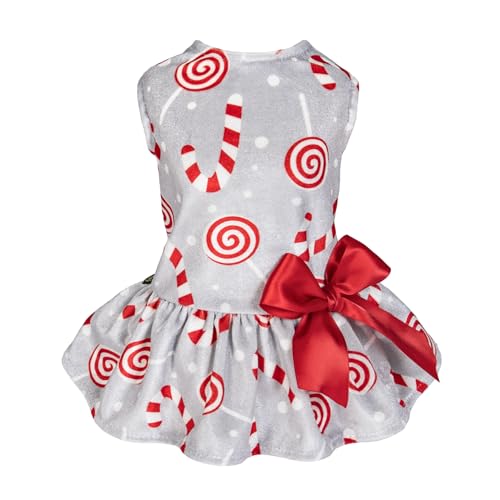 Fitwarm Weihnachtskleid mit Zuckerstangen, niedliches Hunde-Weihnachts-Outfit, Hundekleidung für kleine Hunde und Mädchen, Haustierbekleidung, Silber, Rot, Weiß, Größe S Fitwarm Weihnachtskleid mit Zuckerstangen, niedliches Hunde-Weihnachts-Outfit, Hundekleidung für kleine Hunde und Mädchen, Haustierbekleidung, Silber, Rot, Weiß, Größe S von Fitwarm