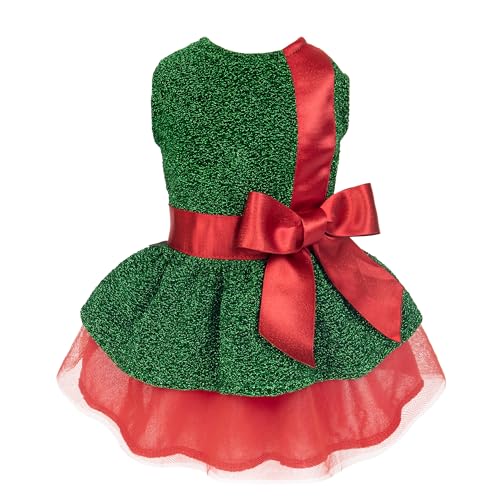 Fitwarm Weihnachtskostüm für Hunde, lustiges Hunde-Outfit, Hundekleidung für kleine Hunde und Mädchen, Haustierbekleidung, Grün, Rot, Größe XXS Fitwarm Weihnachtskostüm für Hunde, lustiges Hunde-Outfit, Hundekleidung für kleine Hunde und Mädchen, Haustierbekleidung, Grün, Rot, Größe XXS von Fitwarm