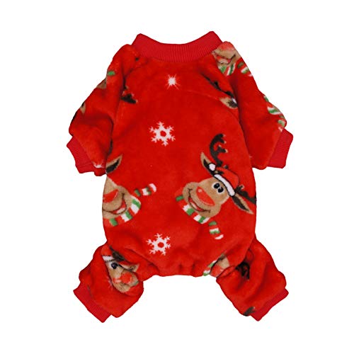 Fitwarm Weihnachtspyjama mit Rentier-Motiv, Größe M, Rot von Fitwarm