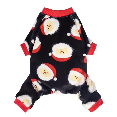 Fitwarm Weihnachtspyjama mit Weihnachtsmann, Winterkleidung für kleine Hunde, Jungen, Mädchen, Fleece-Hundejammies mit Füßen, Urlaubs-Haustier-Outfit, Schwarz, Weiß, Rot, Größe XS Fitwarm Weihnachtspyjama mit Weihnachtsmann, Winterkleidung für kleine Hunde, Jungen, Mädchen, Fleece-Hundejammies mit Füßen, Urlaubs-Haustier-Outfit, Schwarz, Weiß, Rot, Größe XS von Fitwarm