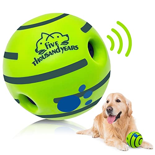 Großer Wackel-Hundeball, interaktives Hundespielzeugball, quietschender Hundespielzeugball, Innen- und Außenbereich, sichere Hundegeschenke für mittelgroße und große Hunde von Five Thousand Years