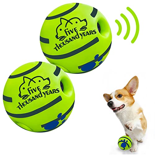 Klein (8 cm Durchmesser) Wobble Giggle Hundespielzeugball, interaktiver Hundespielzeugball, quietschender Hundespielzeugball, sicheres Hundeschenk für Welpen, kleine Hunde von Five Thousand Years