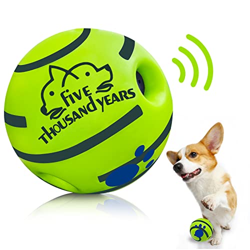 Kleiner Wackelball für Hunde, 8 cm Durchmesser, interaktives Hundespielzeug-Ball, quietschender Ball, langlebiger Kauball für Training, Herding-Bälle für drinnen und draußen, sicheres Geschenk für von Five Thousand Years