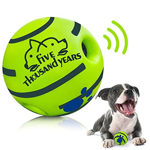 Kleiner interaktives Wackelspielzeug für Hunde, schütteln, macht Gigi-Sound, quietschender Hundespielzeug, Ball, Kauball zum Trainieren der Zahnreinigung, Herdenbälle, für drinnen und draußen, von Five Thousand Years