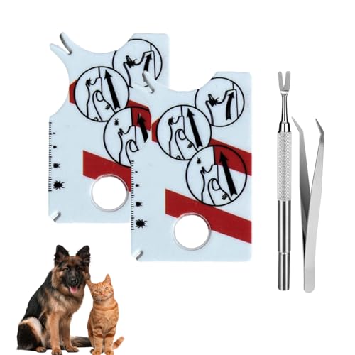 FiveMileBro 2 Stück Zeckenkarte mit Lupe, Zeckenkarte Menschen, Schnell und Sanft Zecken vom Haustier oder Menschen Entfernen, Taschenformat, mit Edelstahl Zeckenpinzette und Zeckenhaken FiveMileBro 2 Stück Zeckenkarte mit Lupe, Zeckenkarte Menschen, Schnell und Sanft Zecken vom Haustier oder Menschen Entfernen, Taschenformat, mit Edelstahl Zeckenpinzette und Zeckenhaken von FiveMileBro