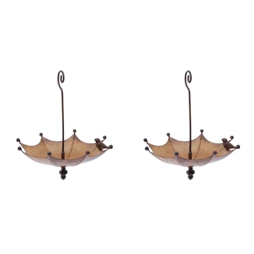 Fivetwofive 2X Regenschirmförmiger Vogeltrog, Hängende Vogelfutterschale für Den Außenbereich, Vogelbad, Teich oder Tränke Aus Metall von Fivetwofive