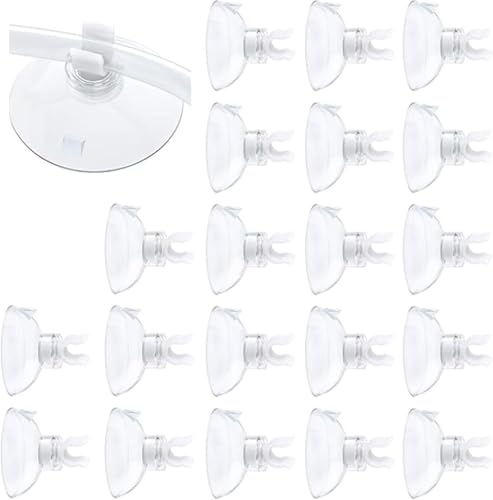 20 Stück Aquarium-Saugnapf-Clips – starke Saugnapfhalter für 3/16 Zoll Luftschlauch, langlebiges Aquarium-Zubehör für Süß- und Salzwasser-Aquarien von Fizzix