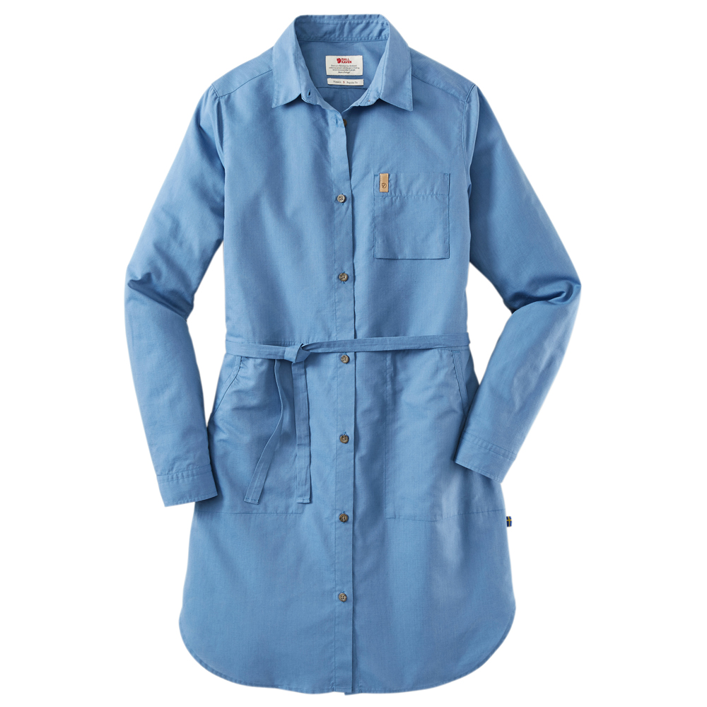 Fjällräven Damen Blusenkleid Övik Shirt Dress W blau, Gr. XS von Fjällräven