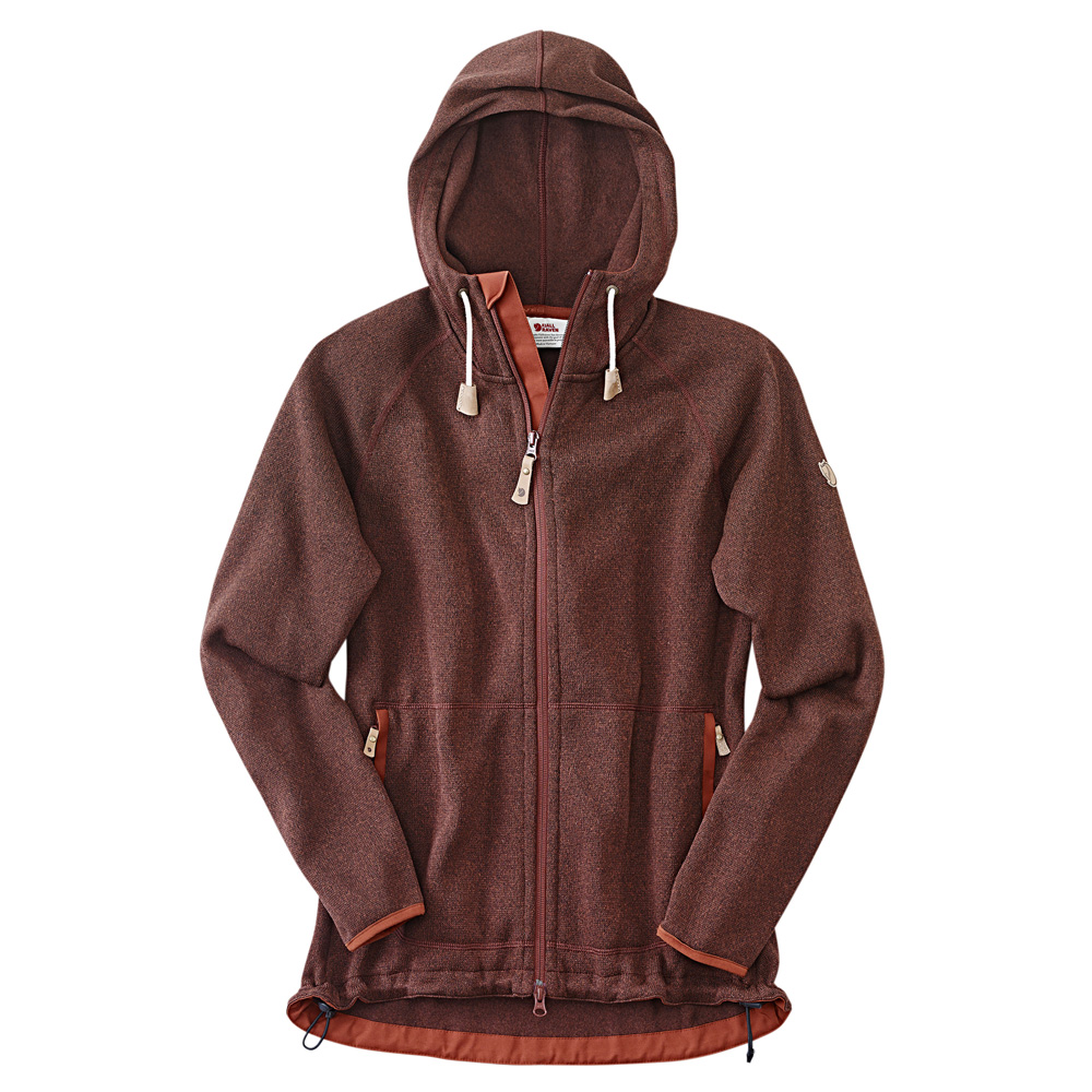 Fjällräven Damen Fleecejacke Övik Fleece Hoodie W rot, Gr. XS von Fjällräven