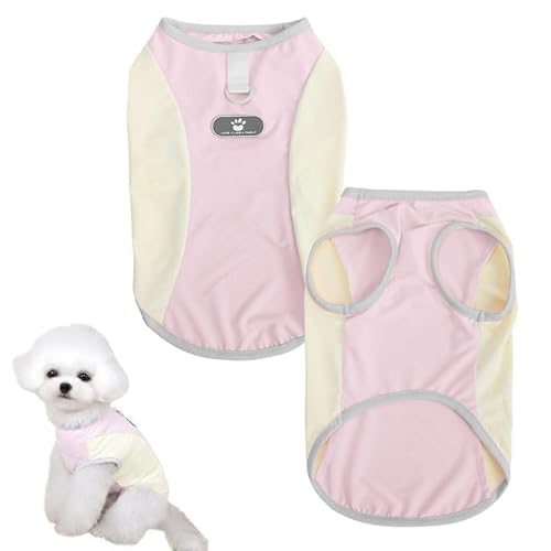 Fjquamitix Verstellbare, atmungsaktive, schnell trocknende Hundeweste für den Sommer, Wärmeentlastung, hält Haustiere bei heißem Wetter kühl und bequem (Blau/Rosa, 1,8–8,2 kg) (Rosa, M) von Fjquamitix