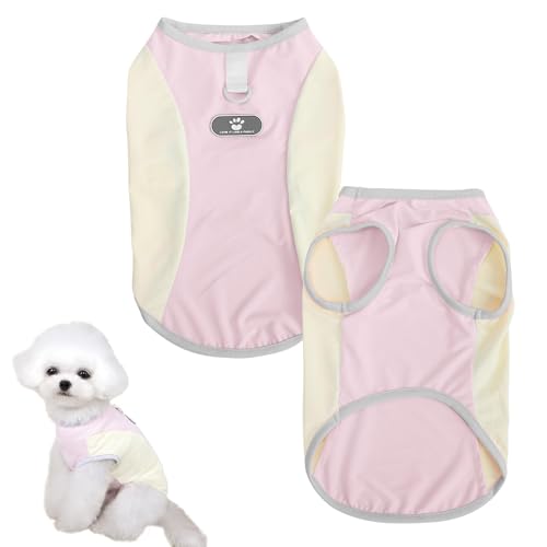 Fjquamitix Verstellbare, atmungsaktive, schnell trocknende Hundeweste für den Sommer, Wärmeentlastung, hält Haustiere bei heißem Wetter kühl und bequem (Blau/Rosa, 1,8–8,2 kg) (Rosa, S) von Fjquamitix
