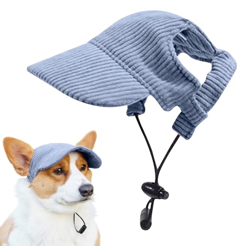 Tai Hunde-Sonnenkappe, Sommerhut, Sonnenschutz, verstellbar, Baseballmütze, Visier mit Ohrlöchern für Haustiere (Blau, S) von Fjquamitix