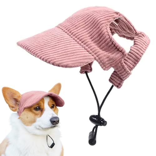 Tai Hundesonnenkappe, Sommerhut für Hunde, Sonnenschutz, verstellbare Baseballmütze, Visier mit Ohrlöchern für Haustiere (Rosa, S) von Fjquamitix
