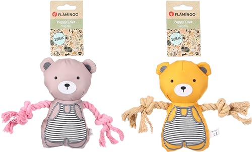 Flamingo - Spielzeug für Welpen wie Labrador, Beagle, Bulldogge und Border Collie - Britty Bär mit Seil, Langlebig und Unterhaltsam Flamingo - Spielzeug für Welpen wie Labrador, Beagle, Bulldogge und Border Collie - Britty Bär mit Seil, Langlebig und Unterhaltsam von Flamingo