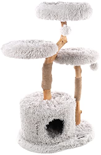 Flamingo Kratzbaum Hina – Weiß | Stilvoller & Kuscheliger Kratzbaum für Katzen! von Flamingo