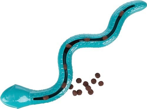 Flamingo Sneaky Snake – Snackspielzeug für Hunde – Türkis – 42 × 10,5 × 5 cm – Aus TPR mit Squeaker – Befüllbar für interaktives Spiel Flamingo Sneaky Snake – Snackspielzeug für Hunde – Türkis – 42 × 10,5 × 5 cm – Aus TPR mit Squeaker – Befüllbar für interaktives Spiel von Flamingo
