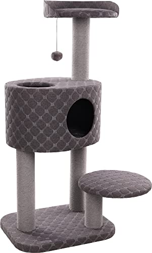 Flamingo Kratzbaum Spencer grau – 65 x 62,5 x 109 cm – Katzenpfosten – gepolsterte Plattformen und gepolstertes Versteck – mit Spielzeug für mehr Spaß Flamingo Kratzbaum Spencer grau – 65 x 62,5 x 109 cm – Katzenpfosten – gepolsterte Plattformen und gepolstertes Versteck – mit Spielzeug für mehr Spaß von Flamingo