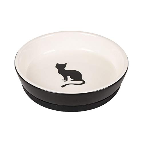 Flamingo NAPF Katze NALA KERAMISCH ANTIRUTSCH SCHWARZ-Weiss 220ML 14CM von Flamingo