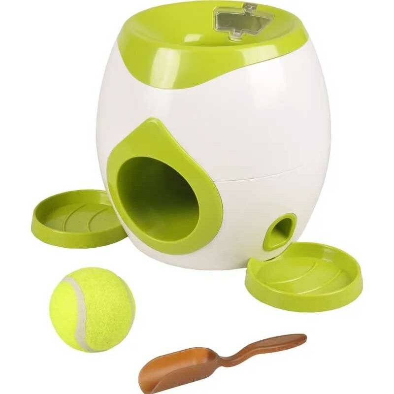 Flamingo Apportier- und Leckerlie-Spielzeug +Tennisball grau/grün von Flamingo