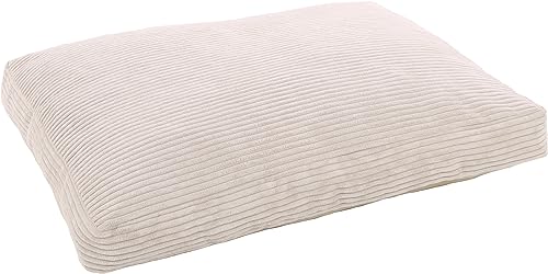 FLAMINGO Bett Velluto Beige für Hunde und Katzen – Kissen für Hunde und Katzen – 80 x 60 x 10 cm – waschbar – Rutschfester Boden – Abnehmbarer Bezug, weich und bequem von Flamingo