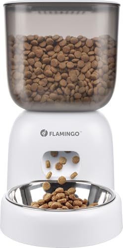 Flamingo Distributeur de Nourriture Blido Blanc – 3 L – Programmable – Pour Chiens et Chats von Flamingo