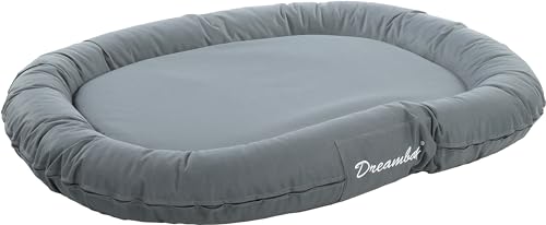 Flamingo Dreambay® Korb oval petrol 120 x 90 x 16 cm - waschbar - abnehmbarer Bezug mit Reißverschluss - wasserabweisend von Flamingo