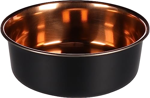Flamingo Fress- & Trinknapf Ezra – Rund, Schwarz/Kupfer, 1,8 L | Stilvoller & Rutschfester Napf für Hunde & Katzen! von Flamingo