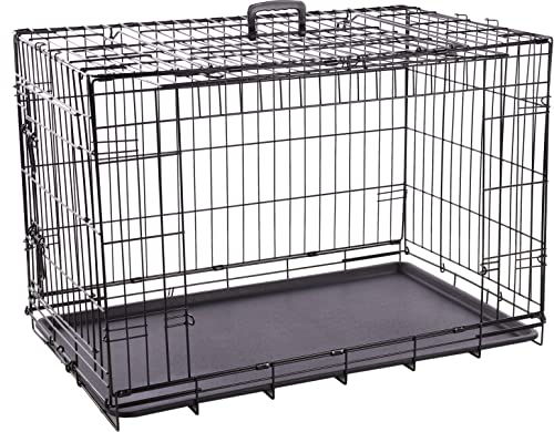 Flamingo Draadkooi Nyo Zwart – L | A: 93 cm, B: 59 cm, C: 62,5 cm, Stark, Langlebig, Stilvoll und Einfach zu Reinigen – Ideal für Mittelgroße Hunde! von Flamingo