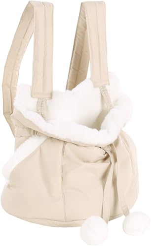 Flamingo Bauchtrage Cuddi – Beige | Bequeme & Stylische Tragetasche für kleine Hunde & Katzen! von Flamingo