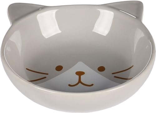 Flamingo Futter- und Trinknapf für Katze Kapo Rund Hellgrau - 280ML - Keramik - Spülmaschinenfest von Flamingo