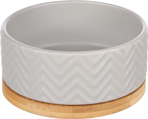 Flamingo Fress- und Trinknapf Bianco Rund Grau – 990ml, Glasierte Keramik, Praktisch und Schönes Design Flamingo Fress- und Trinknapf Bianco Rund Grau – 990ml, Glasierte Keramik, Praktisch und Schönes Design von Flamingo