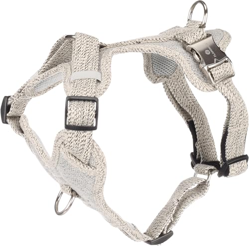 Flamingo Geschirr für Hund Lago Weiß & Schwarz M - Stufenlos verstellbar - Verchromte Klickschnalle - Mit weichem Neopren auf der Innenseite des Bauchgurts - A:38-61cm B:45-70cm x 25mm x 2mm Flamingo Geschirr für Hund Lago Weiß & Schwarz M - Stufenlos verstellbar - Verchromte Klickschnalle - Mit weichem Neopren auf der Innenseite des Bauchgurts - A:38-61cm B:45-70cm x 25mm x 2mm von Flamingo