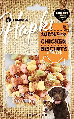Flamingo Leckerli Hund – Keks mit Huhn – 85g – knuspriger Hundesnack – ohne Zuckerzusatz – glutenfrei – Snack Hapki von Flamingo