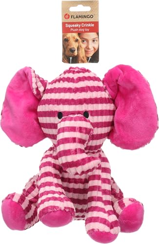 Flamingo Hundespielzeug Azor Elefant – Rosa – 28 cm | Kuschelig, interaktiv & einzigartig! von Flamingo