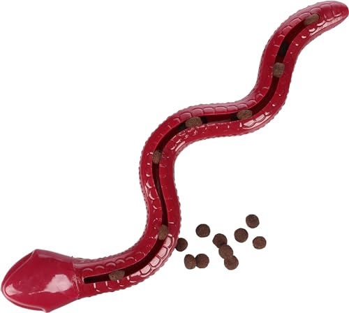 Flamingo Sneaky Snake – Snackspielzeug für Hunde – Bordeaux – 42 × 10,5 × 5 cm – Aus TPR mit Squeaker – Befüllbar für interaktives Spiel von Flamingo