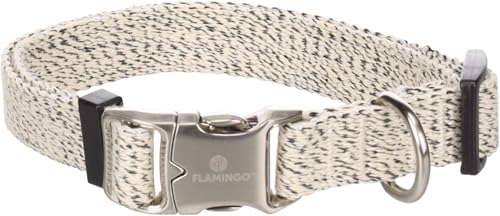 Flamingo Halsband für Hund Lago weiß/schwarz M 40-55cm 20mm - Stufenlos verstellbar - Verchromte Klickschnalle und Ring für Leine Flamingo Halsband für Hund Lago weiß/schwarz M 40-55cm 20mm - Stufenlos verstellbar - Verchromte Klickschnalle und Ring für Leine von Flamingo