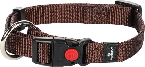 Flamingo Halsband für Hund Ziggi braun S - 30-45cm 15mm - Stufenlos verstellbar - Mit zugentlastung - Klickschnalle mit Sicherheitsschloss Flamingo Halsband für Hund Ziggi braun S - 30-45cm 15mm - Stufenlos verstellbar - Mit zugentlastung - Klickschnalle mit Sicherheitsschloss von Flamingo