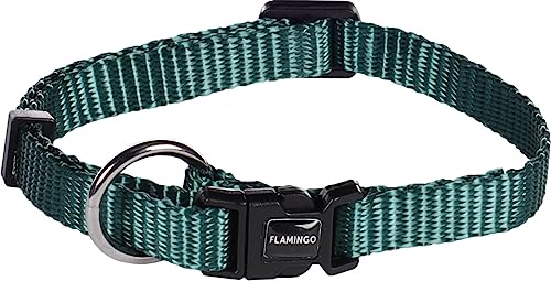 Flamingo Halsband für Hund Ziggi dunkelgrün XS - 20-35cm 10mm - Stufenlos verstellbar - Mit zugentlastung von Flamingo