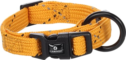 Flamingo Halsband reflektierend Welpe Dolly Ocker XXS - 15-25cm 10mm - Klickschnalle und stufenlos verstellbar Flamingo Halsband reflektierend Welpe Dolly Ocker XXS - 15-25cm 10mm - Klickschnalle und stufenlos verstellbar von Flamingo